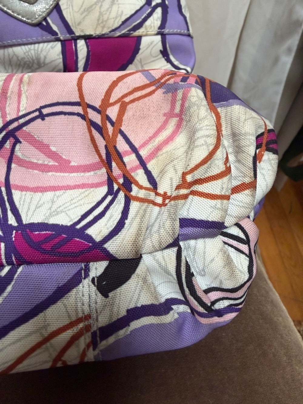 Coach Multicolor Poppy Canvas Tote - Pink, Purple & Teal Accents /great price - Picture 16 of 16